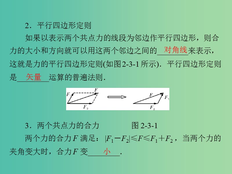 2019版高考物理大一轮复习 专题二 相互作用与物体平衡 第3讲 力的合成与分解课件.ppt_第3页