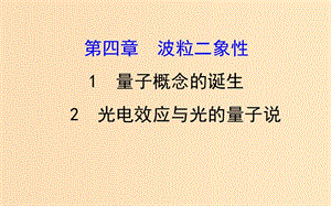 2018-2019學(xué)年高中物理 第四章 波粒二象性 4.1 量子概念的誕生 4.2 光電效應(yīng)與光的量子說(shuō)課件 教科版選修3-5.ppt