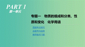 2019年高考化學二輪專題復習 專題一 物質的組成和分類、性質和變化 化學用語課件.ppt