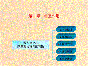 2018年高考物理一輪總復(fù)習(xí) 第二章 相互作用 第2節(jié)（課時(shí)1）摩擦力：靜摩擦力方向的判斷課件 魯科版.ppt