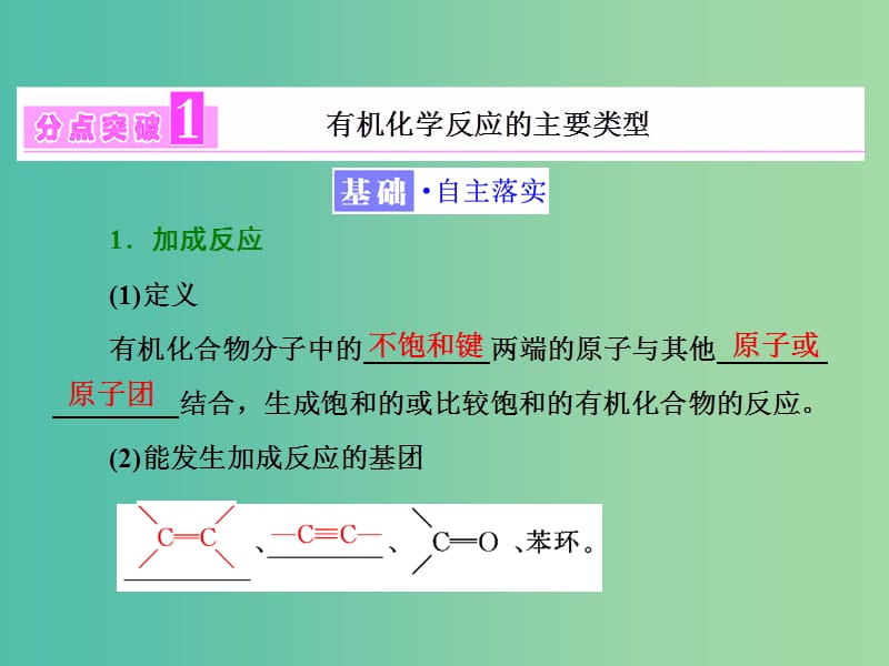 2019年高中化学 第2章 官能团与有机化学反应 烃 第1节 有机化学反应类型课件 鲁科版选修5.ppt_第3页