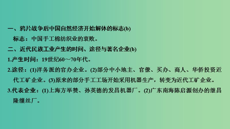 2019高考历史总复习 专题五 近代中国资本主义的曲折发展与近现代社会生活的变迁考前知识回扣课件.ppt_第2页