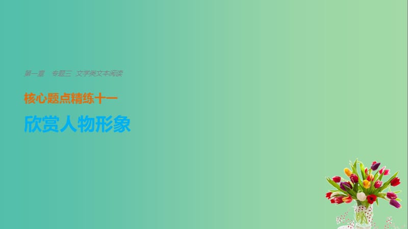 高考语文二轮复习考前三个月第一章核心题点精练专题三文学类文本阅读精练十一欣赏人物形象课件.ppt_第1页