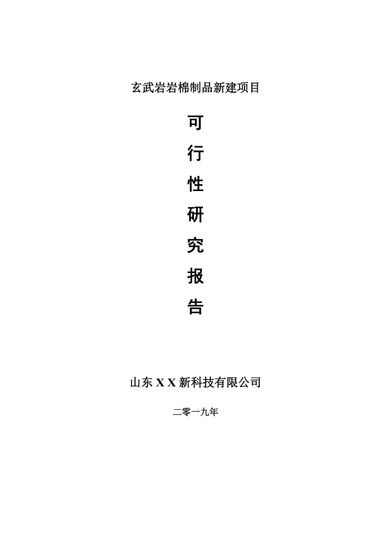 玄武岩岩棉制品新建项目可行性研究报告-可修改备案申请_第1页