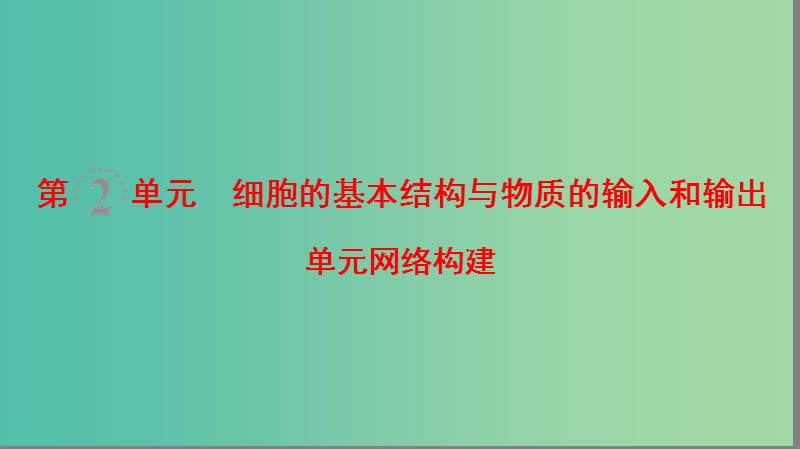 高考生物一轮复习第2单元细胞的基本结构与物质的输入和输出单元网络构建课件.ppt_第1页