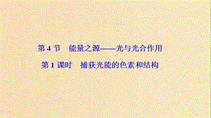 2017-2018學年高中生物 第五章 細胞的能量供應和利用 第4節(jié) 第1課時 捕獲光能的色素和結構課件 新人教版必修1.ppt