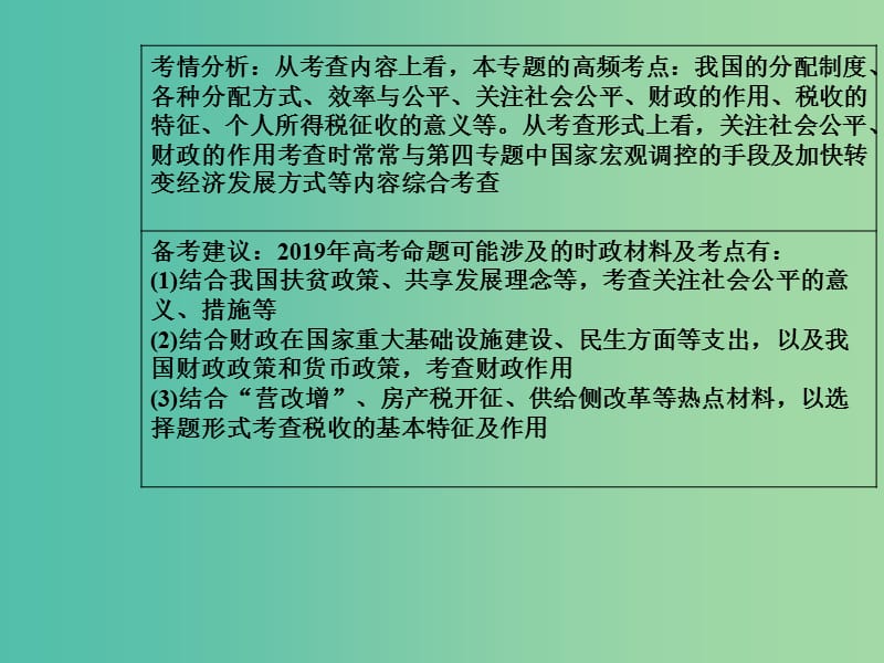 2019年高考政治大二轮复习 专题三 收入分配与社会公平课件.ppt_第3页