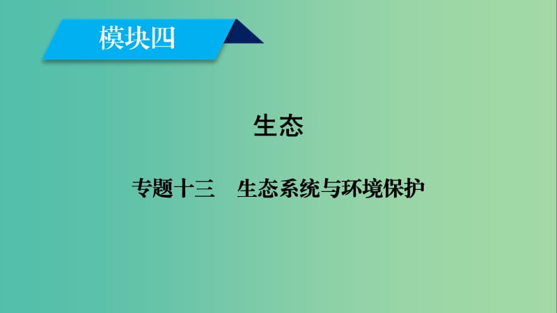 2019高考生物大二轮复习 专题十三 生态系统与环境保护课件.ppt_第1页