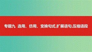 2019屆高考語文總復(fù)習(xí) 專題九 選用、仿用、變換句式擴展語句壓縮語段課件.ppt