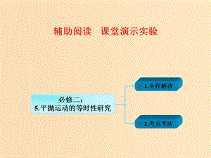 2018年高考物理一輪總復(fù)習(xí) 實(shí)驗(yàn)專題 實(shí)驗(yàn)五 平拋運(yùn)動的等時(shí)性研究課件 魯科版必修2.ppt