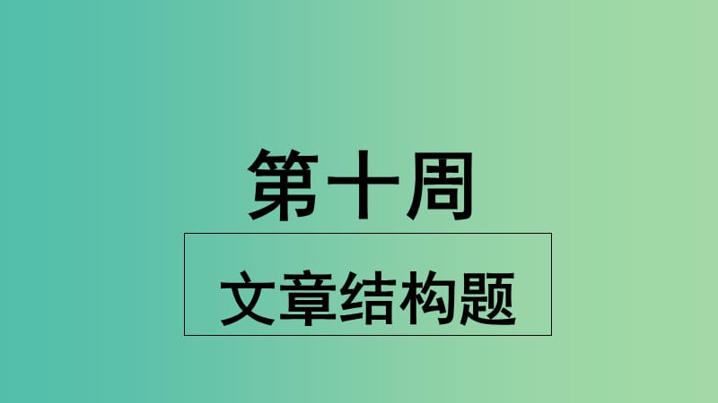 2019版高考英语大一轮复习 小课堂天天练 第10周 文章结构题课件 新人教版.ppt_第1页