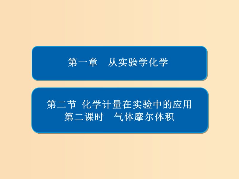 2018-2019学年高中化学 第一章 从实验学化学 第二节 化学计量在实验中的应用 第二课时 气体摩尔体积习题课件 新人教版必修1.ppt_第1页