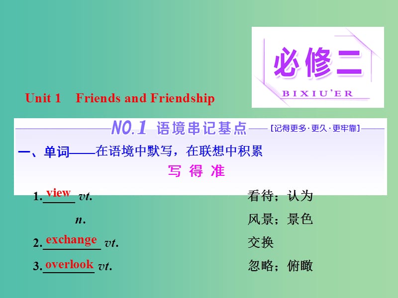 高考英语一轮复习Unit1FriendsandFriendship课件重庆大学版.ppt_第1页