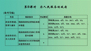 浙江省2019高考政治二輪復(fù)習(xí)高分突破 第一篇 考點(diǎn)練講專(zhuān)題 二 政治生活 第8課時(shí) 為人民服務(wù)的政府課件.ppt