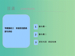 2019屆高考地理一輪復(fù)習(xí) 專題強(qiáng)化三 農(nóng)業(yè)區(qū)位的選擇與評價課件 新人教版.ppt