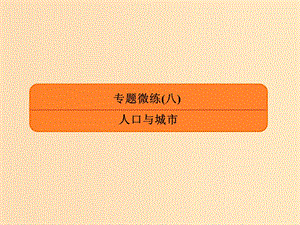 2019版高考地理二輪復習 專題微練8 人口與城市課件.ppt