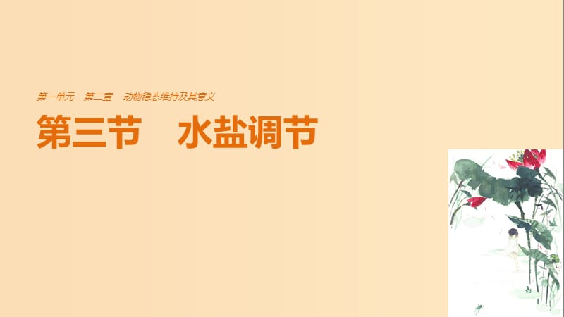 2018-2019版高中生物 第一單元 生物個(gè)體的穩(wěn)態(tài)與調(diào)節(jié) 第二章 動(dòng)物穩(wěn)態(tài)維持及其意義 第三節(jié) 水鹽調(diào)節(jié)課件 中圖版必修3.ppt_第1頁(yè)