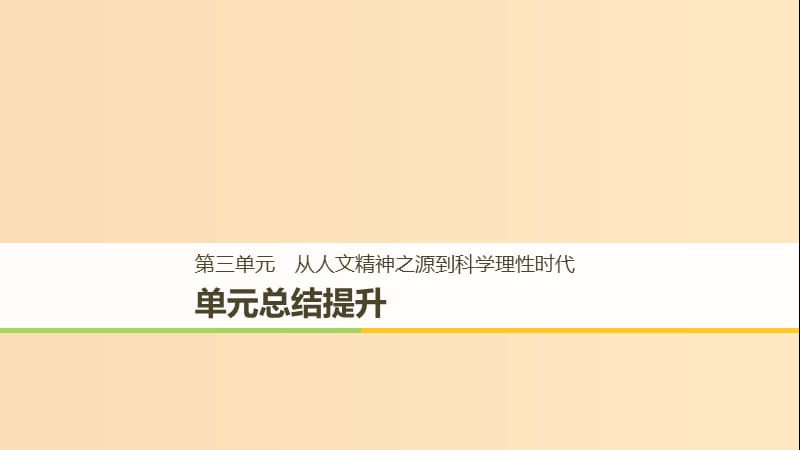 2018-2019学年高中历史 第三单元 从人文精神之源到科学理性时代总结提升课件 岳麓版必修3.ppt_第1页