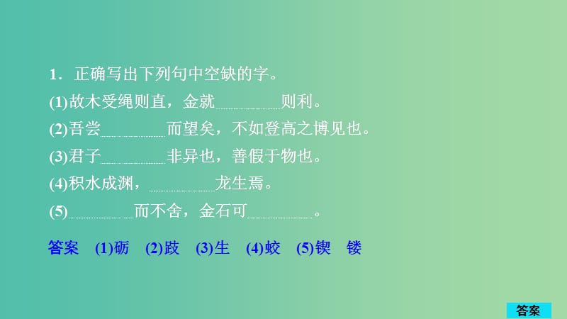 2020年高考语文一轮复习 第二编 古诗文阅读 专题四 微案 特色透练12 名句名篇默写课件.ppt_第1页