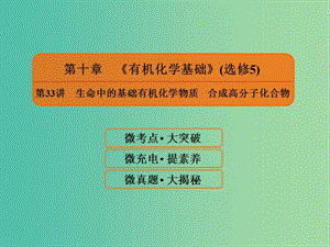 2019屆高考化學一輪復習 10.33 合成高分子化合物課件.ppt