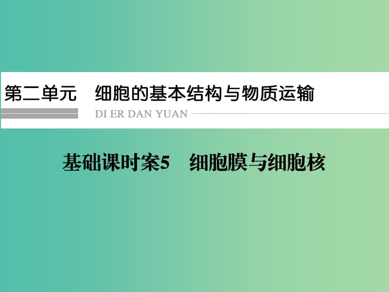 高考生物總復(fù)習 1-2-5細胞膜與細胞核課件 新人教版.ppt_第1頁