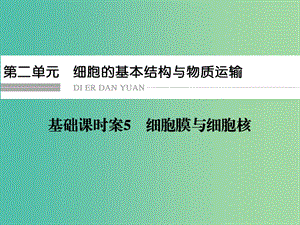 高考生物總復習 1-2-5細胞膜與細胞核課件 新人教版.ppt