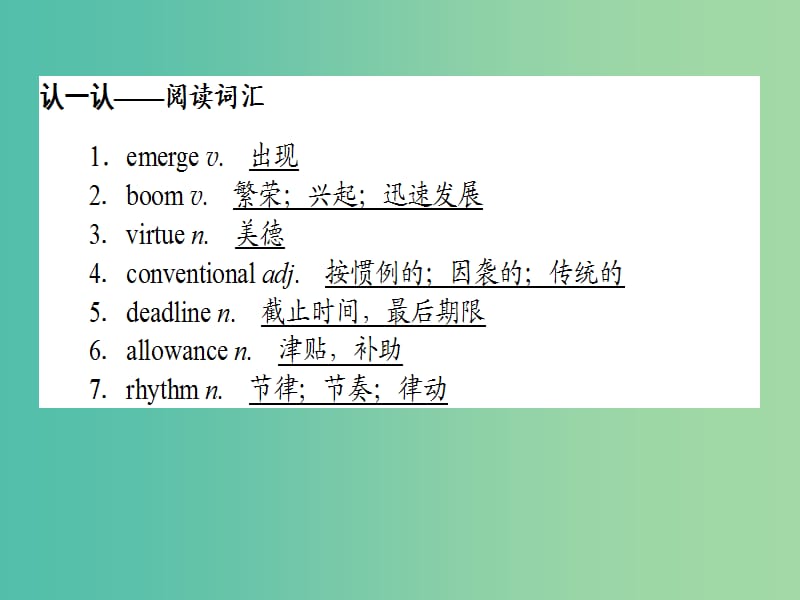 2019版高考英语一轮复习Module4MusicBorninAmerica课件外研版选修7 (1).ppt_第3页