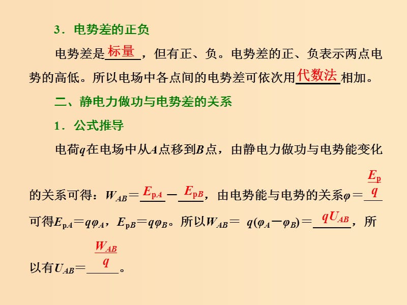 2018-2019学年高中物理 第一章 第5节 电势差课件 新人教版选修3-1.ppt_第3页