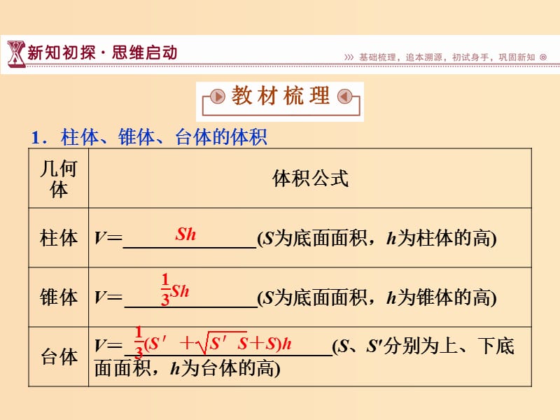 2018-2019学年高中数学 第1章 立体几何初步 1.3 空间几何体的表面积与体积 1.3.2 空间几何体的体积课件 苏教版必修2.ppt_第3页