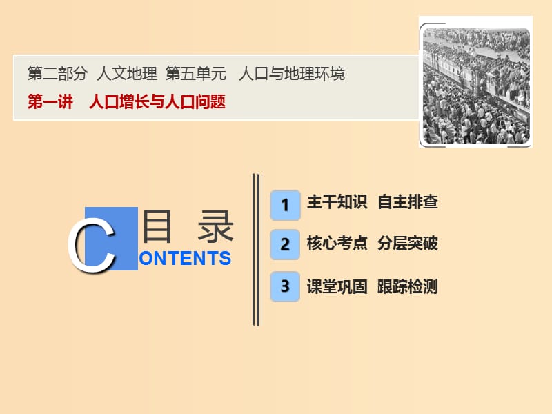 2019版高考地理一轮复习 第二部分 人文地理 第五单元 人口与地理环境 第一讲 人口增长与人口-问题课件 鲁教版.ppt_第1页