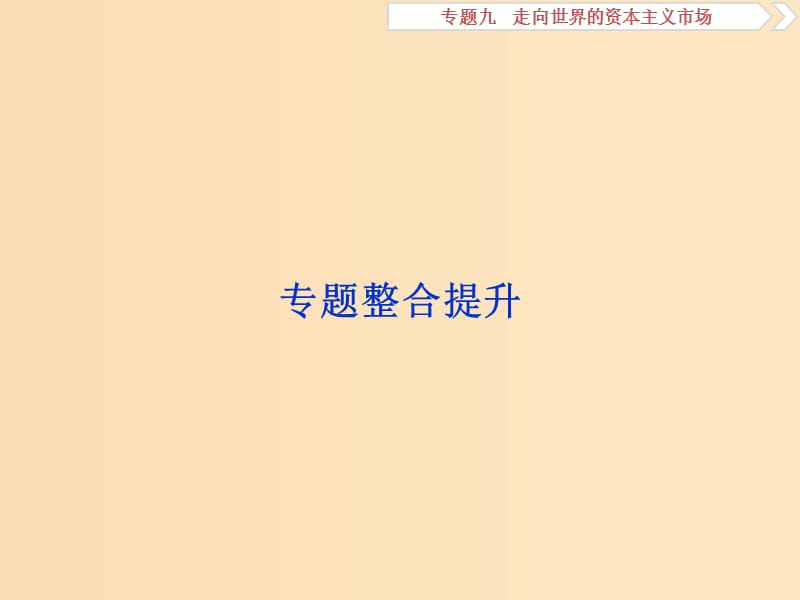 2019版高考历史一轮复习 专题9 走向世界的资本主义市场专题整合提升课件 人民版.ppt_第1页