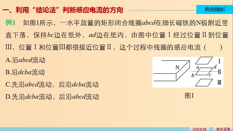 2018-2019学年高中物理 第一章 电磁感应 习题课（一）楞次定律的应用课件 教科版选修3-2.ppt_第3页