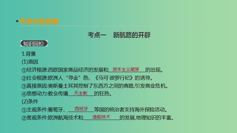 2019年高考历史一轮复习第7单元资本主义世界市场的形成和发展第16讲开辟新航路殖民扩张与世界市场的拓展课件新人教版.ppt_第3页