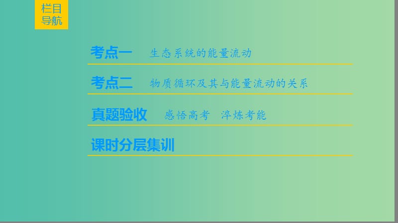 高考生物一轮复习第9单元生物与环境第4讲生态系统的能量流动和物质循环课件.ppt_第2页