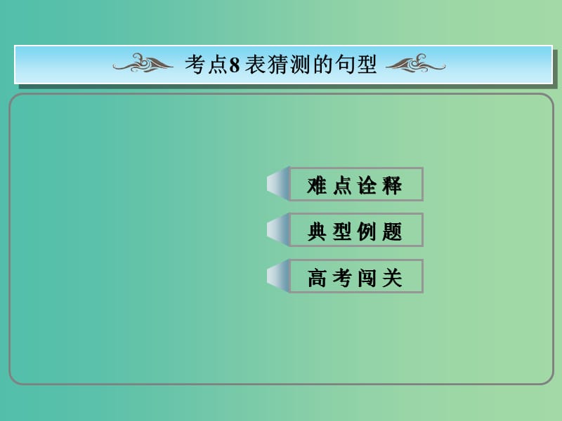 高考英语总复习 常考句式 表猜测的句型课件 新人教版.ppt_第1页