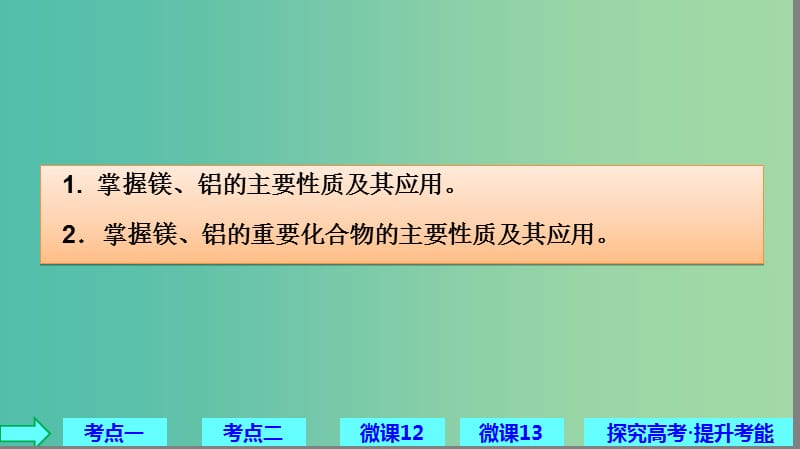 2019高考化学大一轮复习 第三章 金属及其化合物 第11讲 镁、铝及其重要化合物课件 鲁科版.ppt_第2页