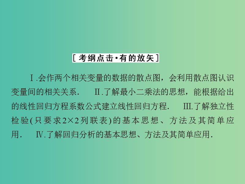 高考数学大一轮复习 第九章 第3节 变量间的相关关系与统计案例课件 理 新人教A版.ppt_第3页