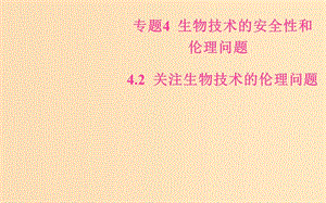 2018-2019學(xué)年高中生物 專題4 生物技術(shù)的安全性和倫理問題 4.2 關(guān)注生物技術(shù)的倫理問題課件 新人教版選修3.ppt