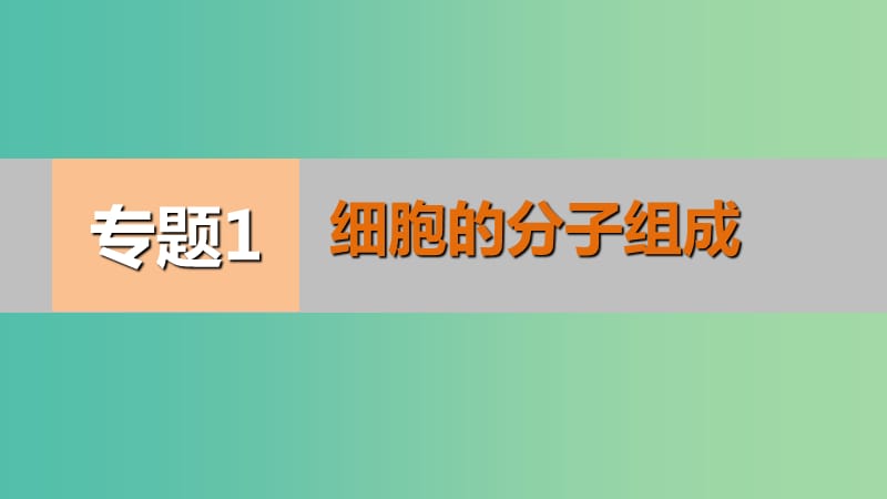 高考生物二輪專題復(fù)習(xí) 專題1 細(xì)胞的分子組成課件.ppt_第1頁