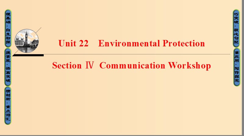 2018-2019学年高中英语 Unit 22 Environmental Protection Section Ⅳ Communication Workshop课件 北师大版选修8.ppt_第1页