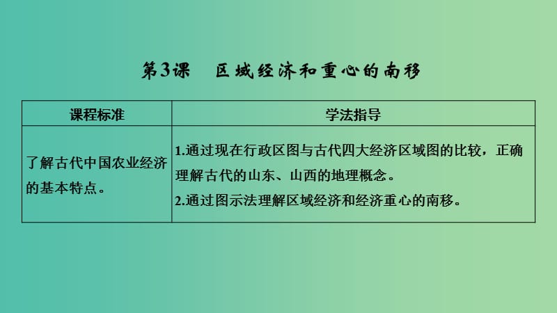 2018-2019學(xué)年高中歷史 第一單元 中國古代的農(nóng)耕經(jīng)濟 第3課 區(qū)域經(jīng)濟和重心的南移課件 岳麓版必修2.ppt_第1頁