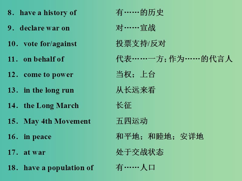 浙江省2019年高考英语二轮复习 考前15天 背练不间断 第十三天 历史与地理课件.ppt_第2页