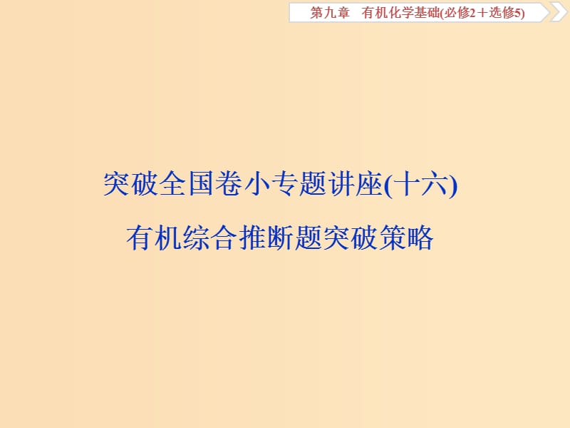 2019版高考化学一轮复习 第九章 有机化学基础（必考+选考）突破全国卷小专题讲座(十六)课件.ppt_第1页