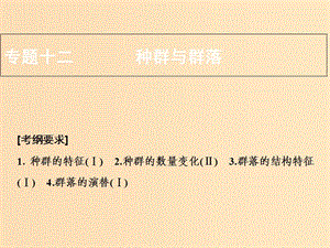 2018版高考生物二輪復(fù)習(xí) 第一部分 專題十二 種群與群落課件 新人教版.ppt