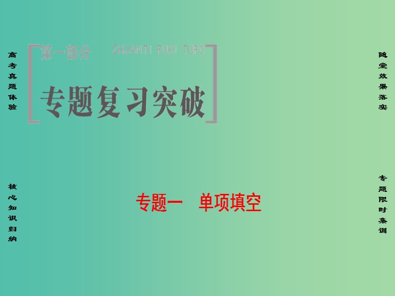 高考英语二轮复习与策略 第1部分 专题1 单项填空 第1讲 时态语态课件.ppt_第1页