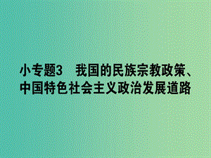 高考政治二輪復習專題六政治制度與民主建設6.3我國的民族宗教政策中國特色社會主義政治發(fā)展道路課件.ppt