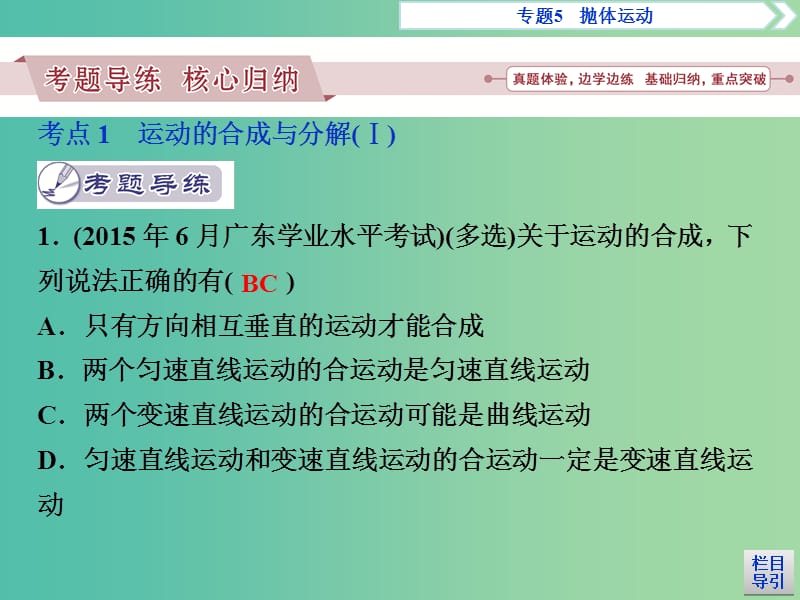 广东省2019高考物理一轮基础复习 专题5 抛体运动课件.ppt_第3页