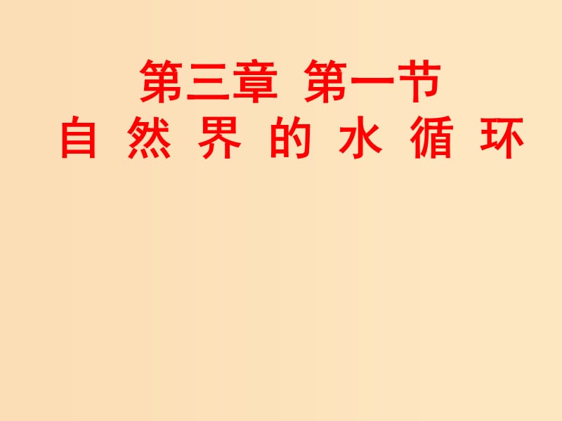 2018-2019學(xué)年高中地理 第三章 地球上的水 第1節(jié) 自然界的水循環(huán)課件 新人教版必修1.ppt_第1頁