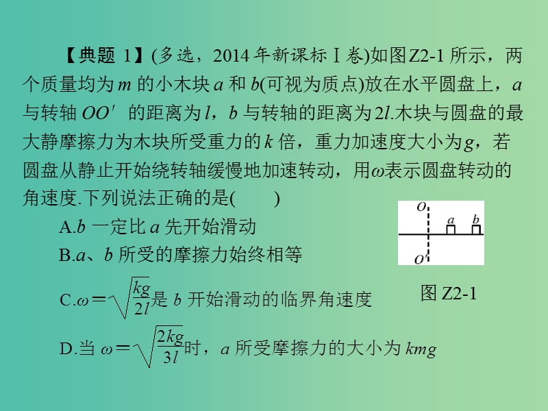 2019版高考物理一轮复习 小专题2 圆周运动的临界问题课件.ppt_第3页