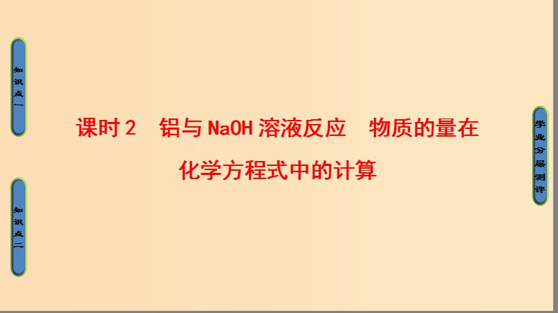 2018版高中化學(xué) 第三章 金屬及其化合物 第1節(jié) 金屬的化學(xué)性質(zhì) 課時(shí)2 鋁與NaOH溶液反應(yīng) 物質(zhì)的量在化學(xué)方程式中的計(jì)算課件 新人教版必修1.ppt_第1頁